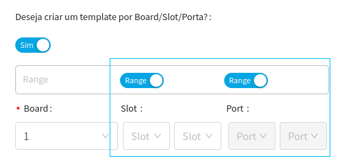 Range slot e range port ativos