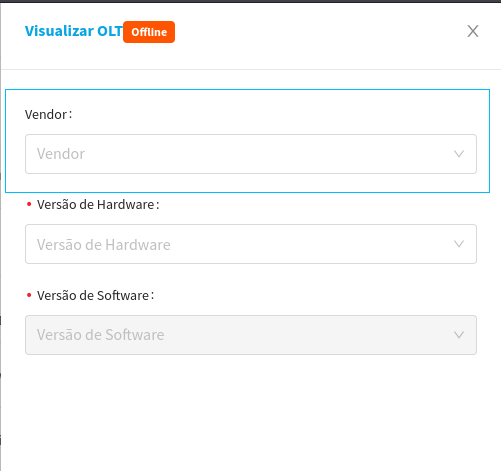 Filtro de seleção de vendor