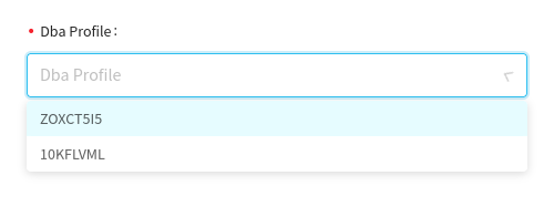 lista de DBA Profiles dispoíveis
