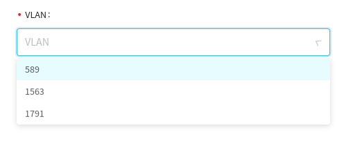 Lista de VLANs disponíveis